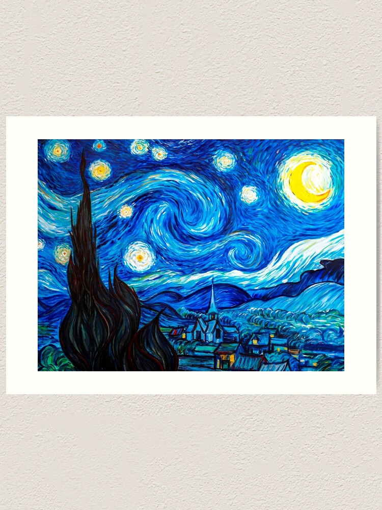 Starry Night by Vincent Van Gogh Classic Painting Art Poster Print Framed