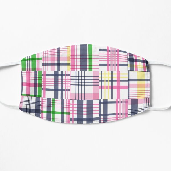 Preppy Pink Patchwork Madras Mask