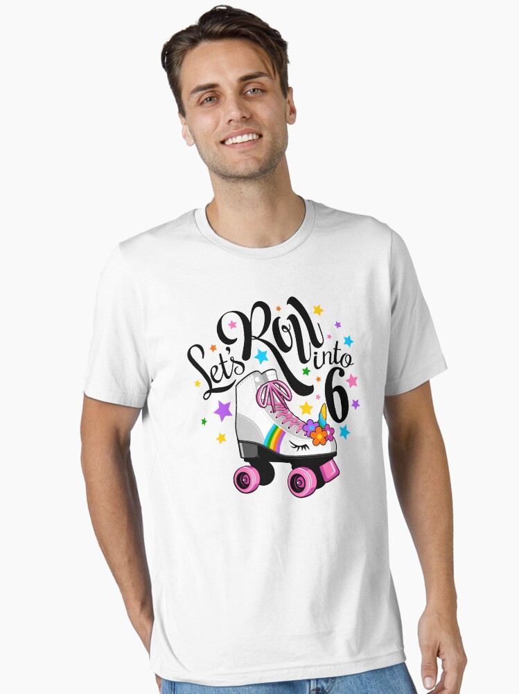 Lets Roll Into 7 Birthday. Unicorn, Roller Skate T-Shirt.