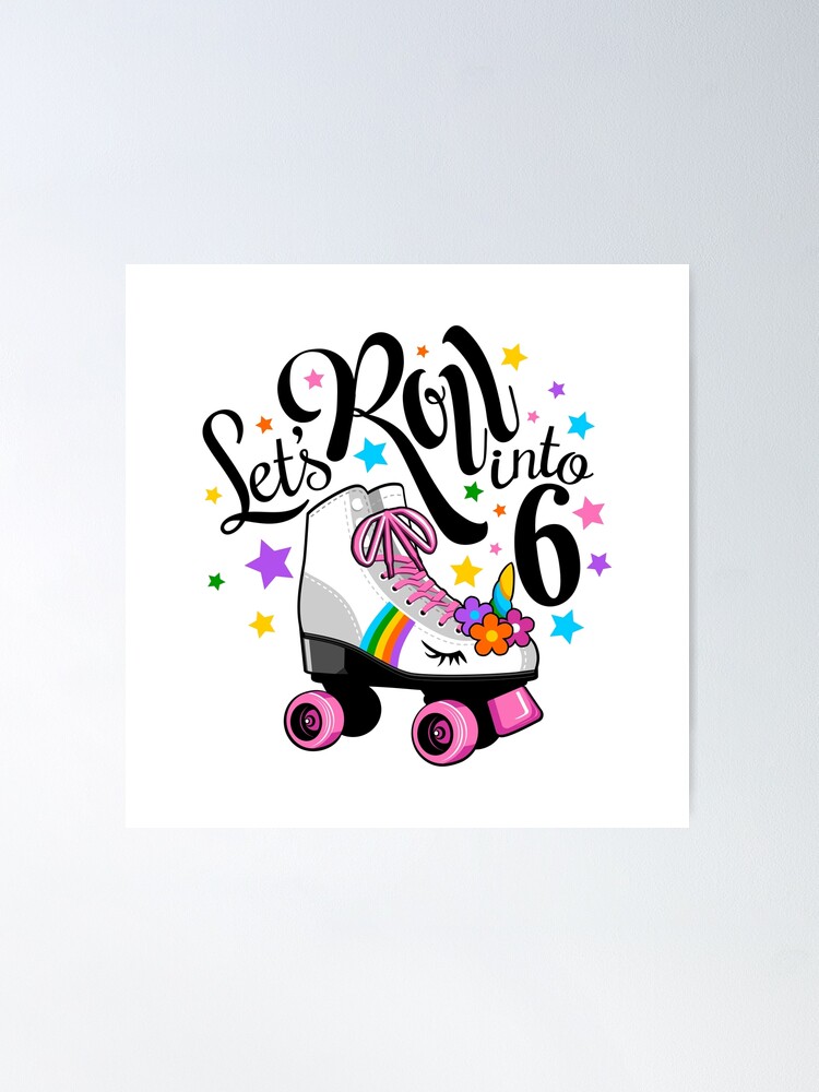 Bolsa de tela for Sale con la obra « estrellas y palabras de colores Vamos  a rodar en 6. Sexto cumpleaños Impresión de patines para una fiesta de  cumpleaños para una niña.