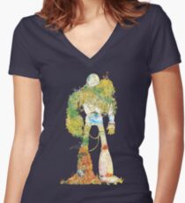 No More Machines Women's Fitted V-Neck T-Shirt