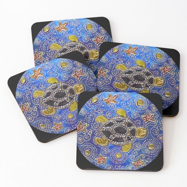 Aperçu de l'œuvre tortue bleu et or créée et vendue par Zamen.