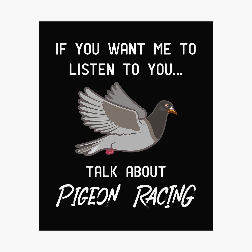 Pigeon Racing print - Funny Pigeon Racer Talk Pigeon Racing print - Funny Pigeon Racer Talk