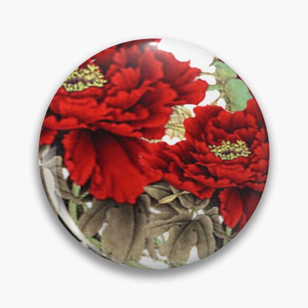 Item preview, Chinese ink painting - dark red wild rose branch - art print red designed and sold by Kallandra.