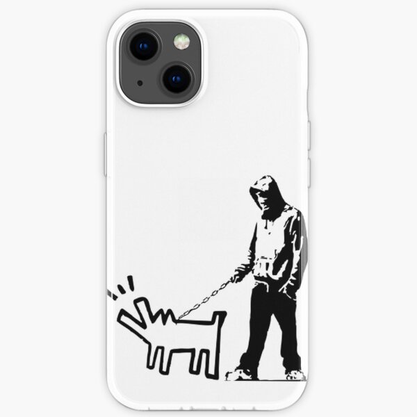 Banky Inspired: Thug Walking a Barking Dog! iPhone Soft Case