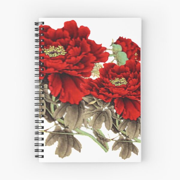 Item preview, Chinese ink painting - dark red wild rose branch - art print red designed and sold by Kallandra.