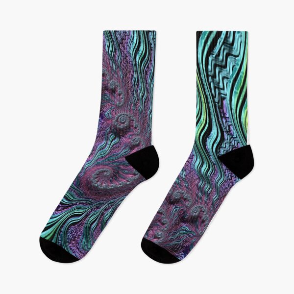 Item preview, Unravelling - Watery Teal Blue Green and Purple Fractal Waves designed and sold by Pam Blackstone.