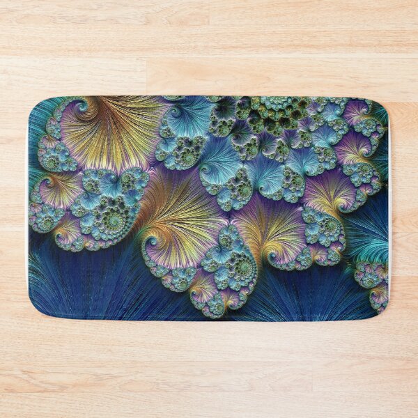 Item preview,  Seafoam Blue Green Gold Iridescent Fractal Spirals designed and sold by Pam Blackstone.