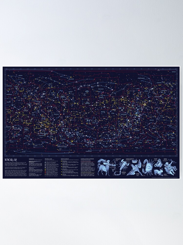 Thumbnail 2 of 3, Poster, Night Constellations designed and sold by Eleanor Lutz.
