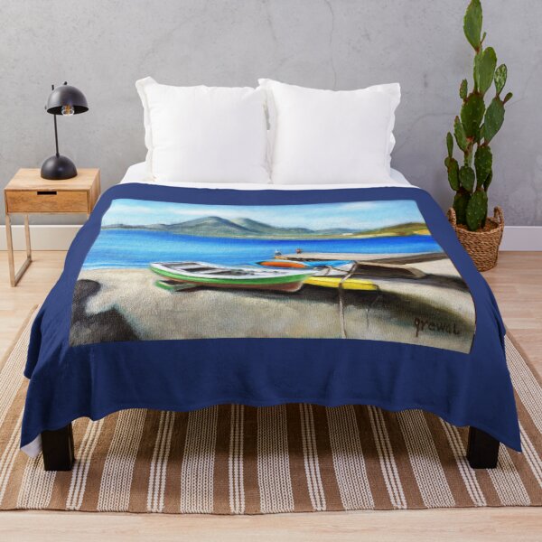 Item preview, Boats on Cabo de Gata beach  designed and sold by Sukhpal Grewal Ethnic Art.