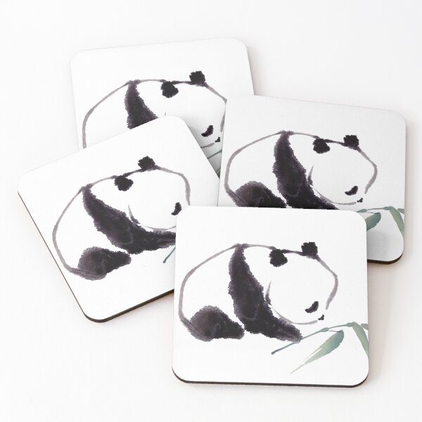 Item preview, Chinese ink painting - panda with bamboo - ink painting panda boy designed and sold by Kallandra.