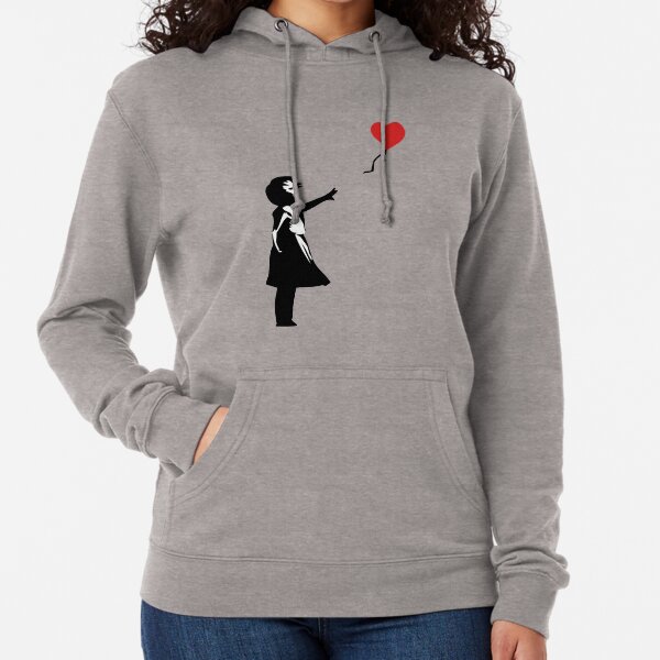 Banksy Letting Love Go! Balloon Girl! Lightweight Hoodie