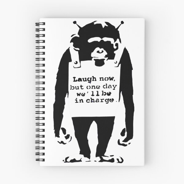Item preview, Banksy monkey. Laugh Now but one Day We'll Be In Charge! designed and sold by ThatMerchStore.