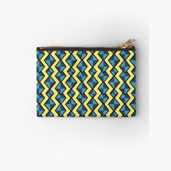 Item preview, Yellow Lighting Bolts around Blue Triangle Squares  designed and sold by MelindaLedsome.