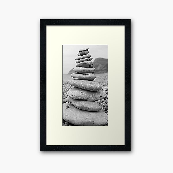 Stacked Rocks Framed Art Print