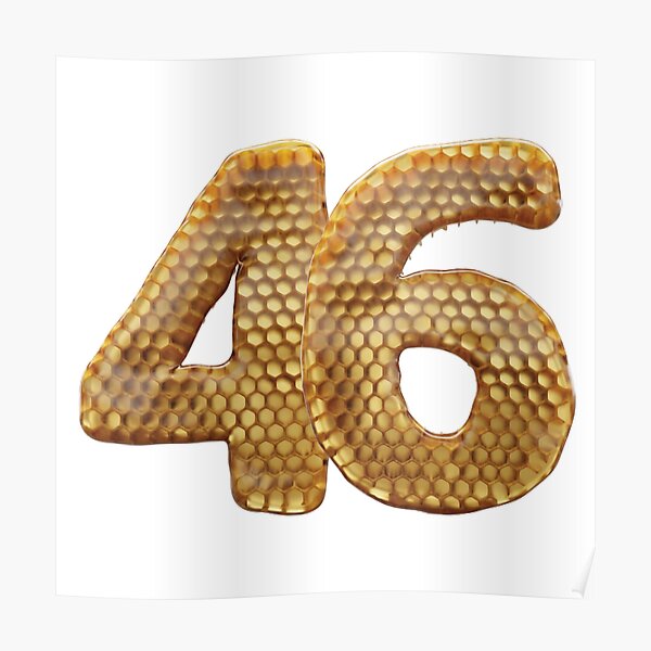 46-number-3d-honey-numbers-font-poster-for-sale-by-hellofromaja-redbubble