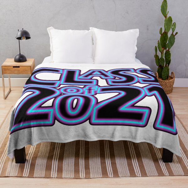 Item preview, Grad Class of 2021 in Neon Blue Fire (Blue on Purple) designed and sold by gkillerb.