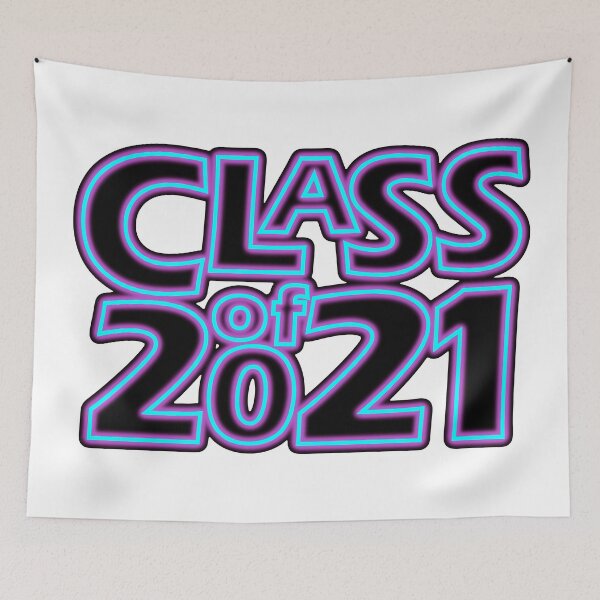 Item preview, Grad Class of 2021 in Neon Blue Fire (Blue on Purple) designed and sold by gkillerb.