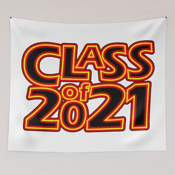 Item preview, Grad Class of 2021 in Neon Burning Fire (Yellow on Red) designed and sold by gkillerb.