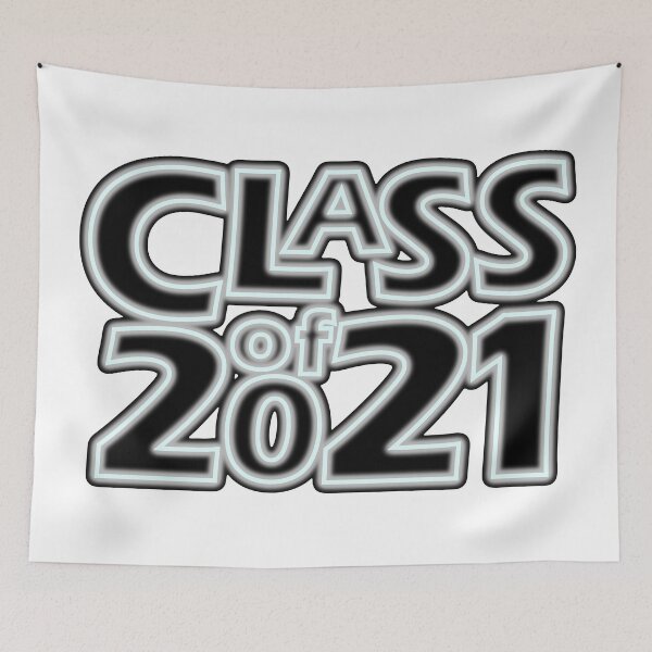 Item preview, Grad Class of 2021 in Neon Ghostlight (Very Light Blue on Silver) designed and sold by gkillerb.