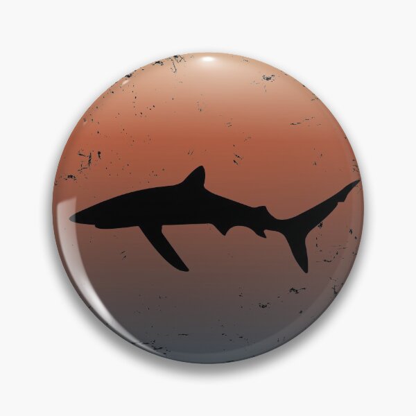 Item preview, Blue Shark on Dark Sunset Colors designed and sold by NicGrayGraphic.