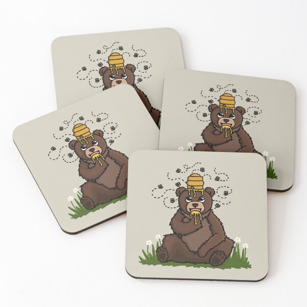 Item preview, Happy Bear covered in Honey with a Beehive on his head. designed and sold by AlmightyClaire.