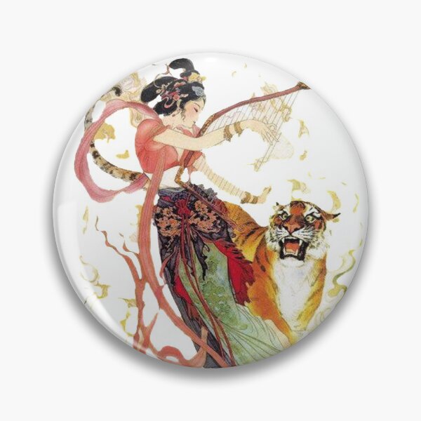 Item preview, China art print - young chinese harp player with tiger designed and sold by Kallandra.