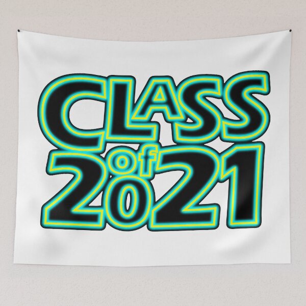 Item preview, Grad Class of 2021 in Neon Poison Mist (Yellow on Blue) designed and sold by gkillerb.