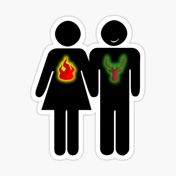 Hotwife and Stag figures Sticker
