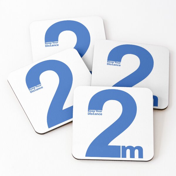 Item preview, Keep Your Distance 2 metres - blue sign designed and sold by SocialShop.