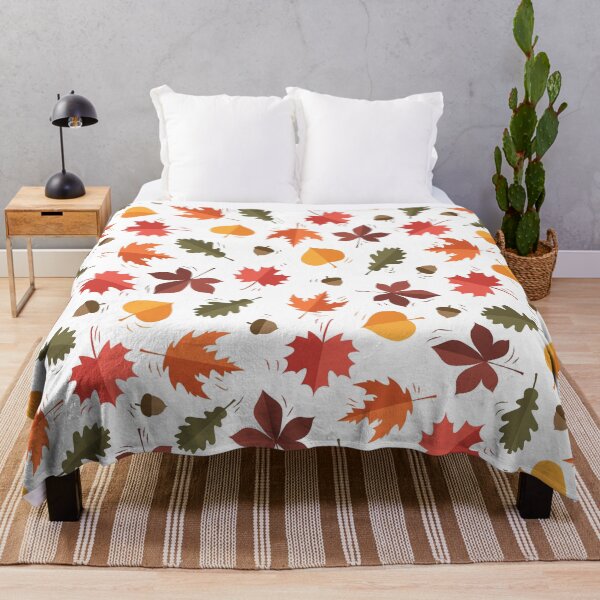 Item preview, Autumn Leaves Pattern White Background designed and sold by Printables Passions.