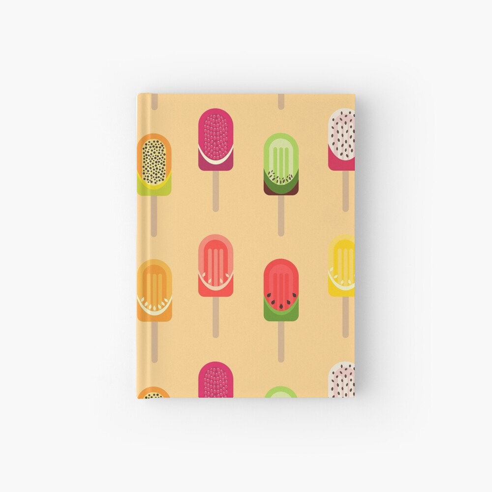 Fruit popsicles - Warm Yellow Hardcover Journal