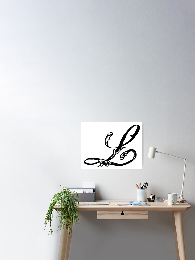 Initial letter l and v, lv, vintage logo icon, classy black letter