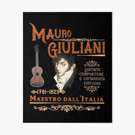 Aperçu de l'œuvre  La musique de Giuliani a enrichi le répertoire de la guitare depuis plus de 100 ans. Le design est un hommage à ce grand musicien et compositeur. créée et vendue par tshdesigns.