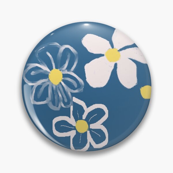 Item preview, White Daises and Yellow Polka Dots with Blue Background designed and sold by RepeatCandy.