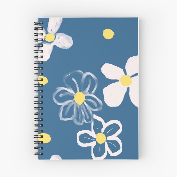 Item preview, White Daises and Yellow Polka Dots with Blue Background designed and sold by RepeatCandy.