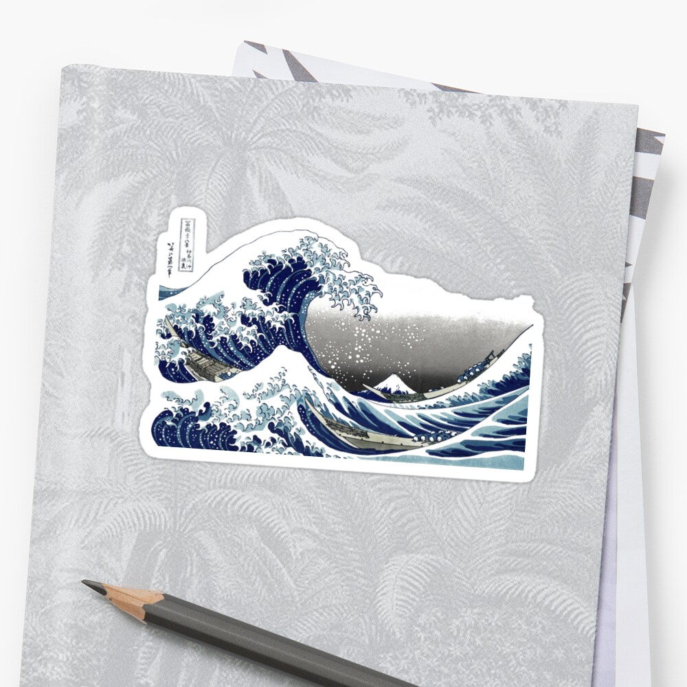 Great Wave Hokusai 葛飾北斎の神奈川沖浪 Stickers By Pixdezines Redbubble