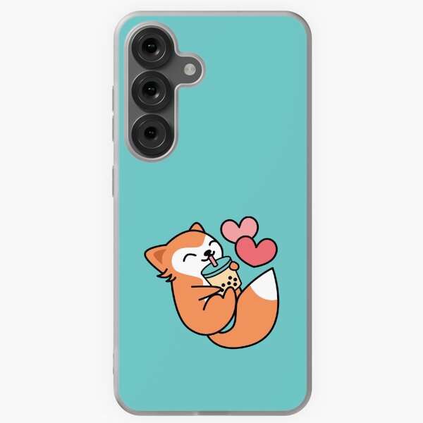 Item preview, Cute Kawaii Fox Sipping Boba Tea - Bubble Tea designed and sold by BobaTeaMe.