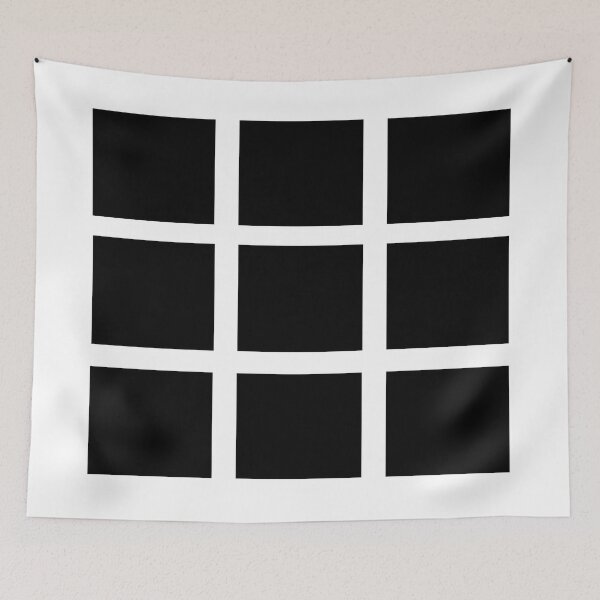 Item preview, Geometric black cubes on a cool white background. designed and sold by PetaJaneHome.
