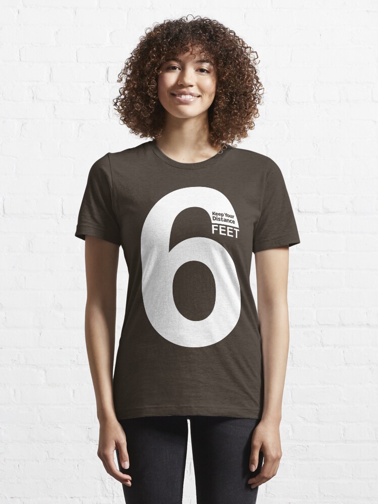 Alternate view of Keep Your Distance 6 feet - white Essential T-Shirt