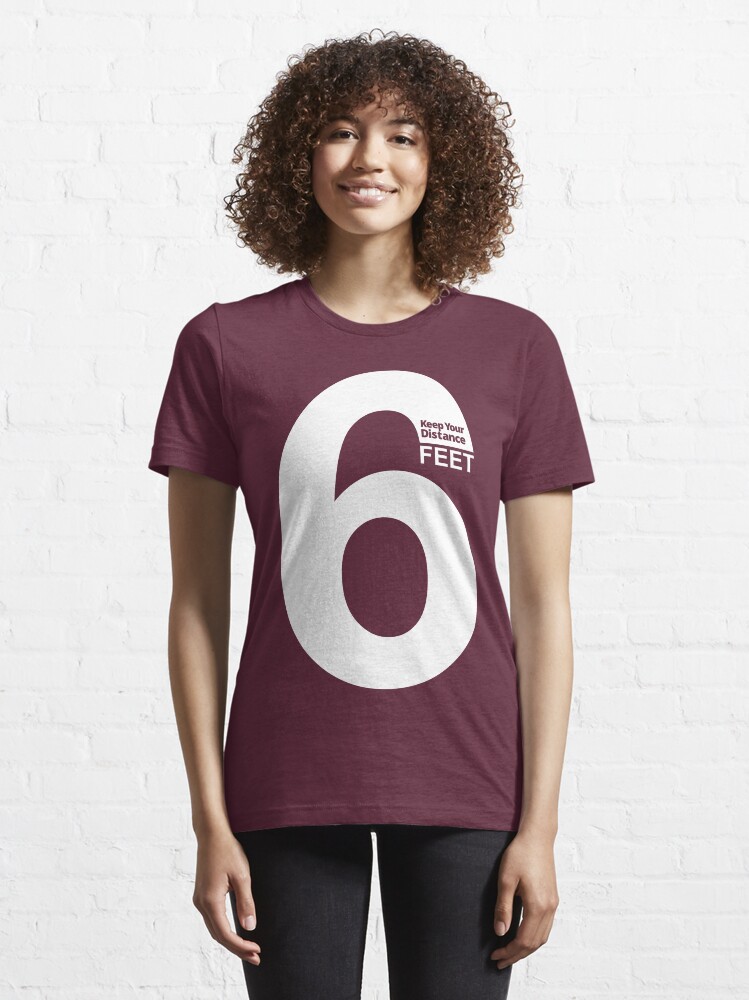 Alternate view of Keep Your Distance 6 feet - white Essential T-Shirt
