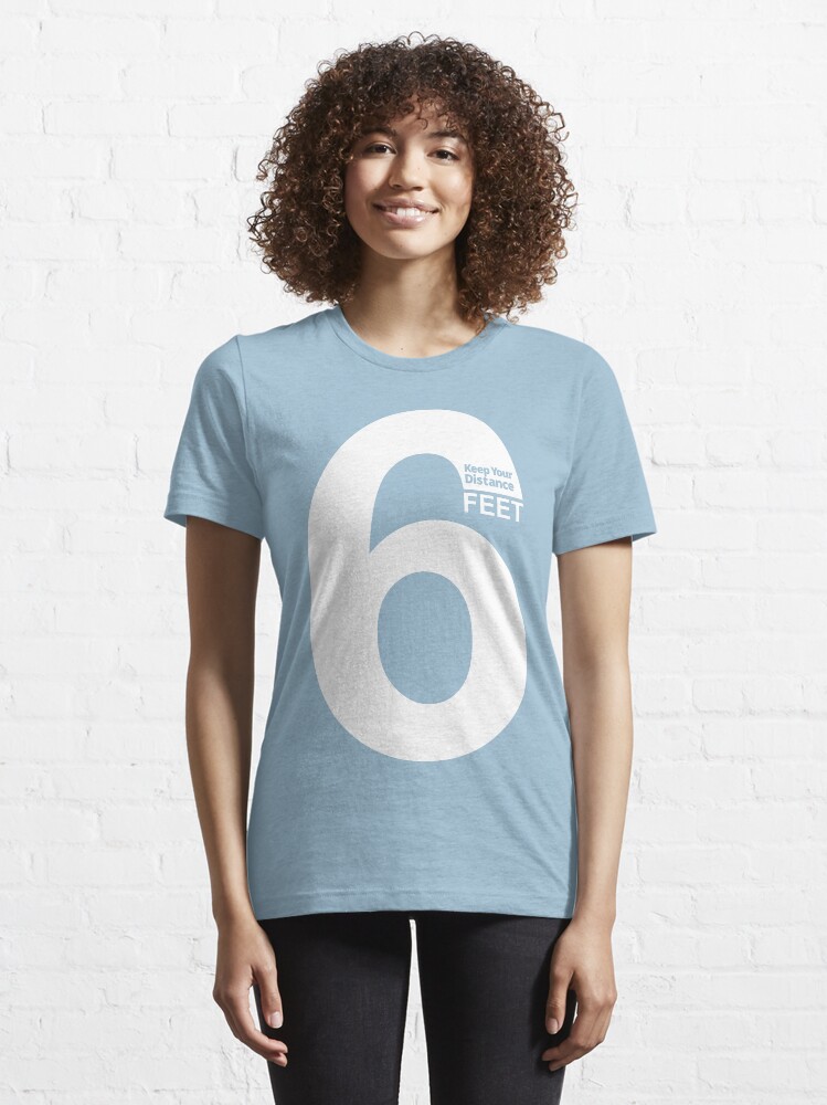 Alternate view of Keep Your Distance 6 feet - white Essential T-Shirt