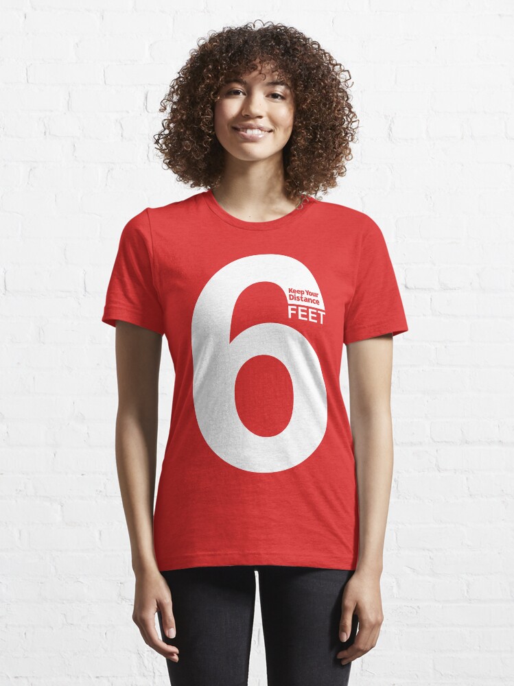 Alternate view of Keep Your Distance 6 feet - white Essential T-Shirt