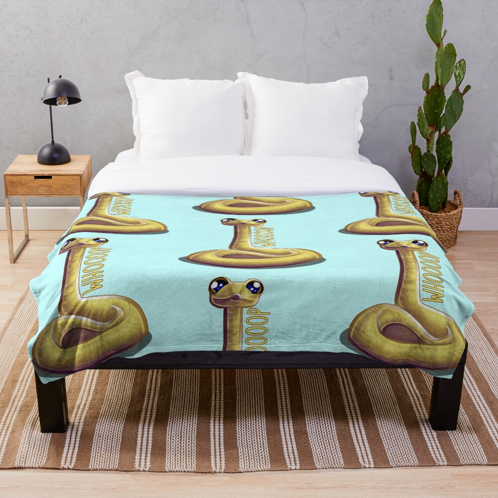 "Whooping Snake" Throw Blanket for Sale by Unicornarama Redbubble
