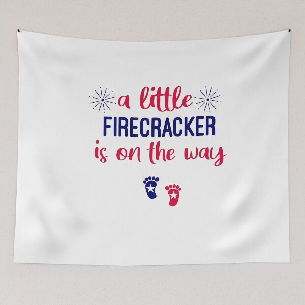 Item preview, a Little Firecracker is on the way : 4th of July Pregnancy Announcement | Patriotic Baby Reveal Maternity  Pregnant Mom to Be  designed and sold by Chamssou.