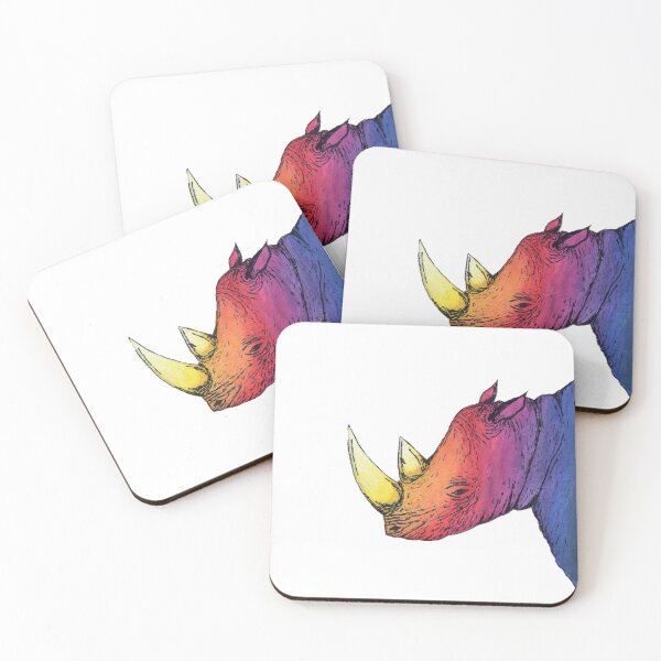 Item preview, Colourful Rhino Painting  designed and sold by Philippa-Anne.