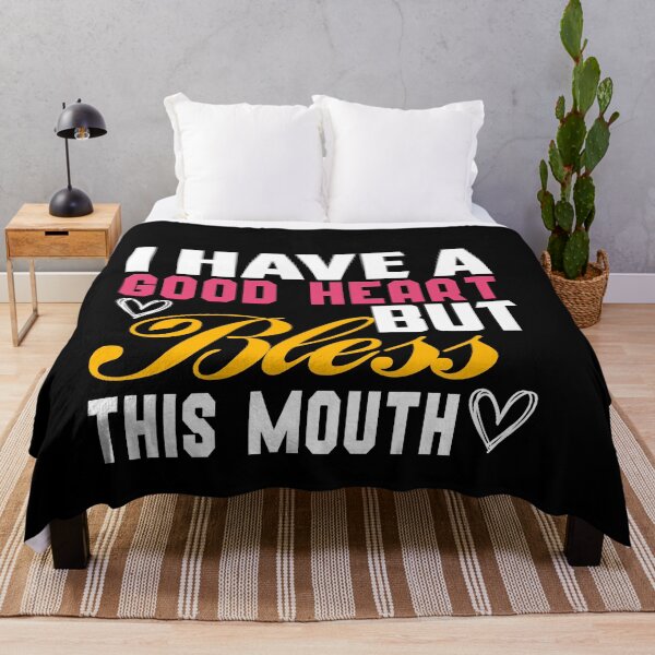 Item preview, I Have A Good Heart But Bless This Mouth : Funny Sarcastic Gift Idea. designed and sold by cutitoutsir.