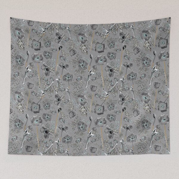 Item preview, Dark Grey Watercolor Poppies designed and sold by StudioPosies.