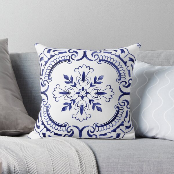 Portuguese Tile - Exclusive Design Throw Pillow
