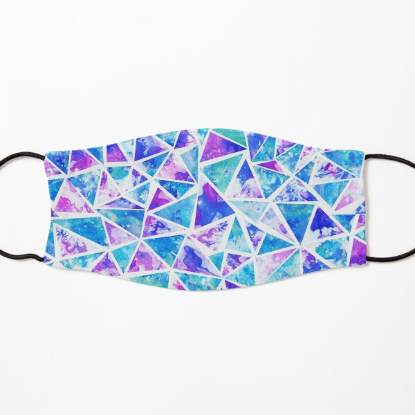 Cool Purple and Blue Mosaic Triangles Kids Mask